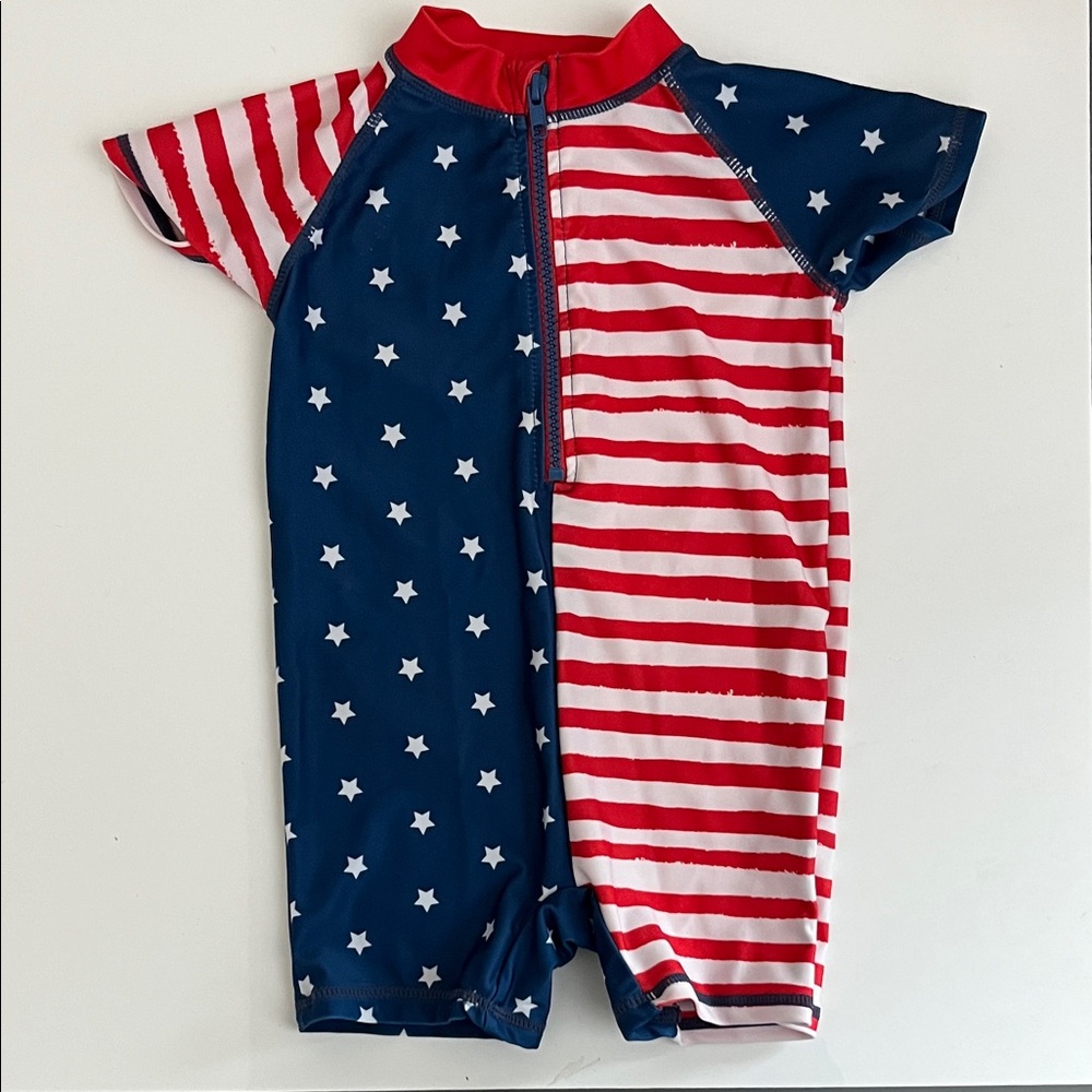 Kids Patriotic Swim Romper
